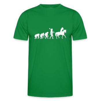 Pferdefotografie Reiten Evolution Foto - Männer Funktions-T-Shirt - Kelly Green - Vorne - AI Model Male 178 dark (178cm)