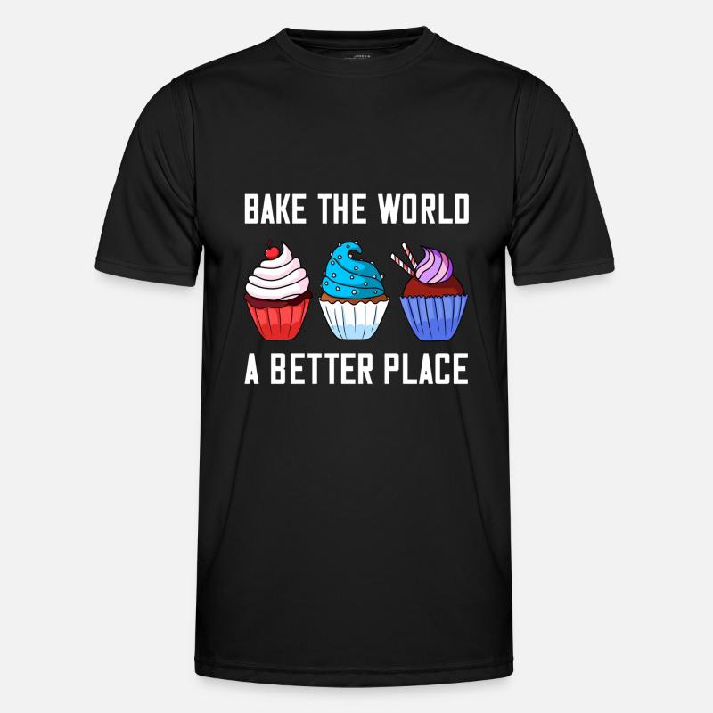 Cupcake Backen Bäckerei Bäcker Kuchen - Männer Funktions-T-Shirt - Schwarz