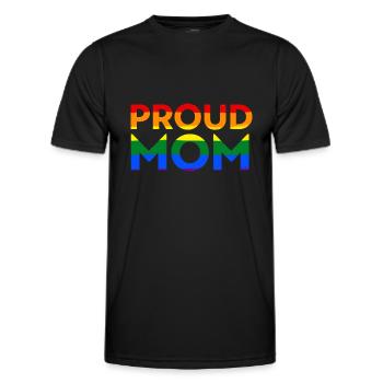 LGBT Support Proud Mom Pride Flag Equal - Men's Functional T-Shirt - black - Front - AI Model Male 178 dark (178cm)