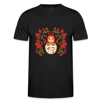 Matryochka cadeau URSS Russie poupée - T-shirt sport Homme - noir - Devant - AI Model Male 178 dark (178cm)