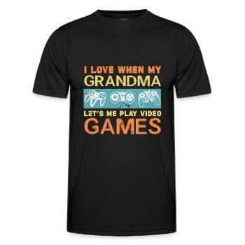 Gamer Gaming Jeux vidéo Jeux vidéo - T-shirt sport Homme - noir - Devant - AI Model Male 178 dark (178cm)