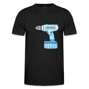 Bohrmaschine - Männer Funktions-T-Shirt - Schwarz - Vorne - AI Model Male 178 dark (178cm)