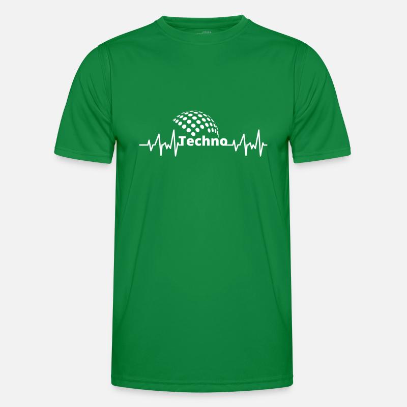 Techno Beat Heart ECG J’adore techno T-shirt sport Homme
