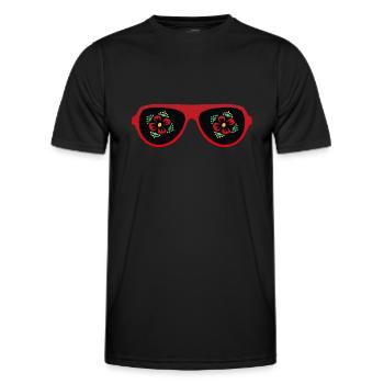 Sonnenbrille Blumenruhe - Männer Funktions-T-Shirt - Schwarz - Vorne - AI Model Male 178 dark (178cm)