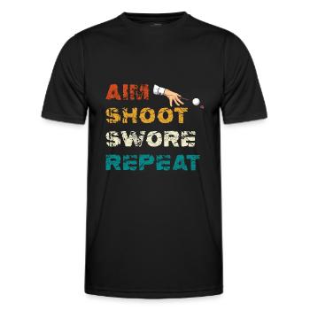 I'm here to break your balls Billar - Men's Functional T-Shirt - black - Front - AI Model Male 178 dark (178cm)