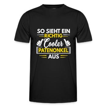 So sieht ein cooler Patenonkel aus Taufpate - Männer Funktions-T-Shirt - Schwarz - Vorne - AI Model Male 178 dark (178cm)