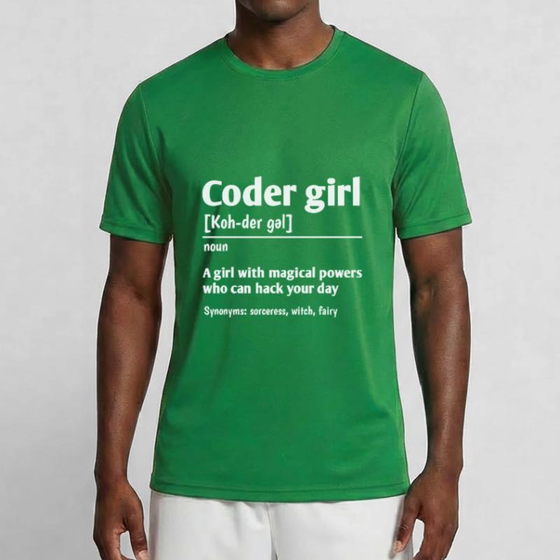 Coder Girl Definition Noun Software Developer Prog Männer Funktions-T-Shirt