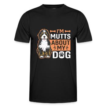 I Am Mutts About Dog Australian Shepherd - Men's Functional T-Shirt - black - Front - AI Model Male 178 dark (178cm)