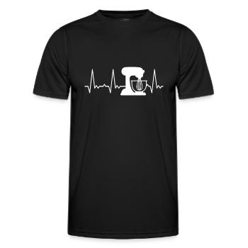 Heartbeat Baking - Men's Functional T-Shirt - black - Front - AI Model Male 178 dark (178cm)