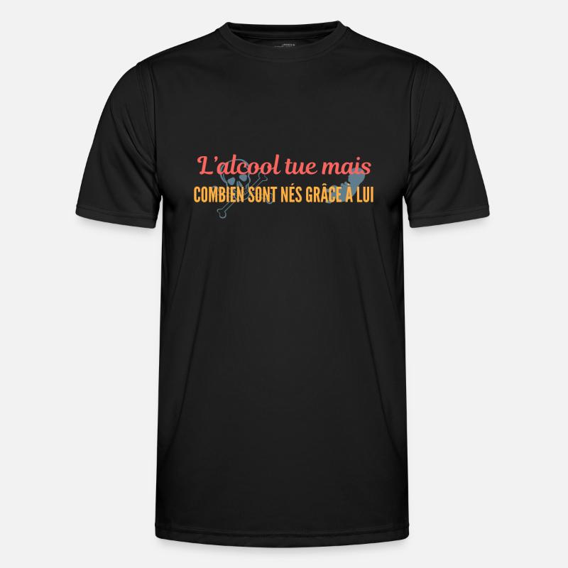 Né grâce à lui - Men's Functional T-Shirt - black