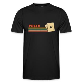 Poker Vintage Aces Spades Retro Texas Hold'em - Men's Functional T-Shirt - black - Front - AI Model Male 178 dark (178cm)