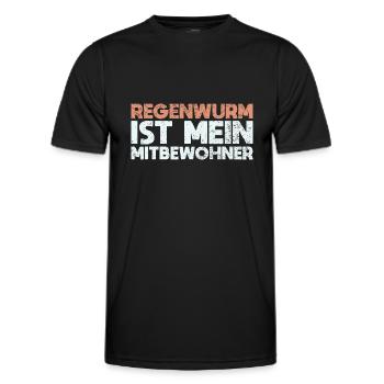 Regenwurm Ist Mein Mitbewohner - Männer Funktions-T-Shirt - Schwarz - Vorne - AI Model Male 178 dark (178cm)