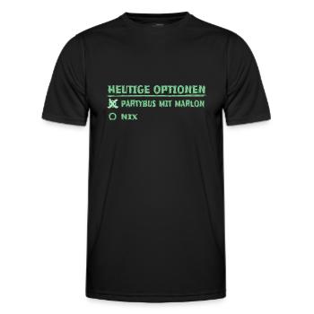 First name marlon - Men's Functional T-Shirt - black - Front - AI Model Male 178 dark (178cm)