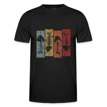 Pêche Pêche pêche poisson rétro - T-shirt sport Homme - noir - Devant - AI Model Male 178 dark (178cm)