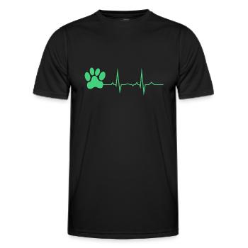 Herzschlag Pfote - Männer Funktions-T-Shirt - Schwarz - Vorne - AI Model Male 178 dark (178cm)
