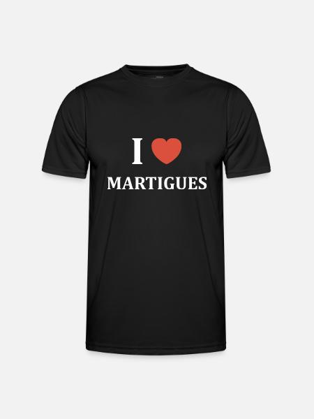 i love martigues - T-shirt sport Homme - noir