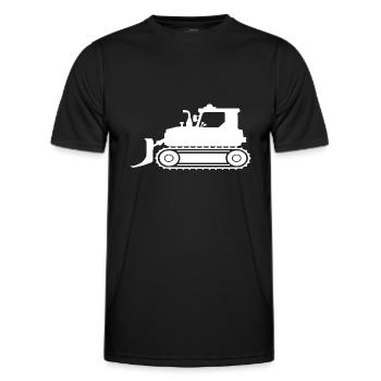 T-shirt bulldozer blanc - T-shirt sport Homme - noir - Devant - AI Model Male 178 dark (178cm)