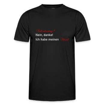 Valentinstag Hündchen Wau Geschenk Geschenkidee - Männer Funktions-T-Shirt - Schwarz - Vorne - AI Model Male 178 dark (178cm)