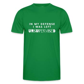In my Defense i was left Unsupervised Funny - Men's Functional T-Shirt - kelly green - Front - AI Model Male 178 dark (178cm)