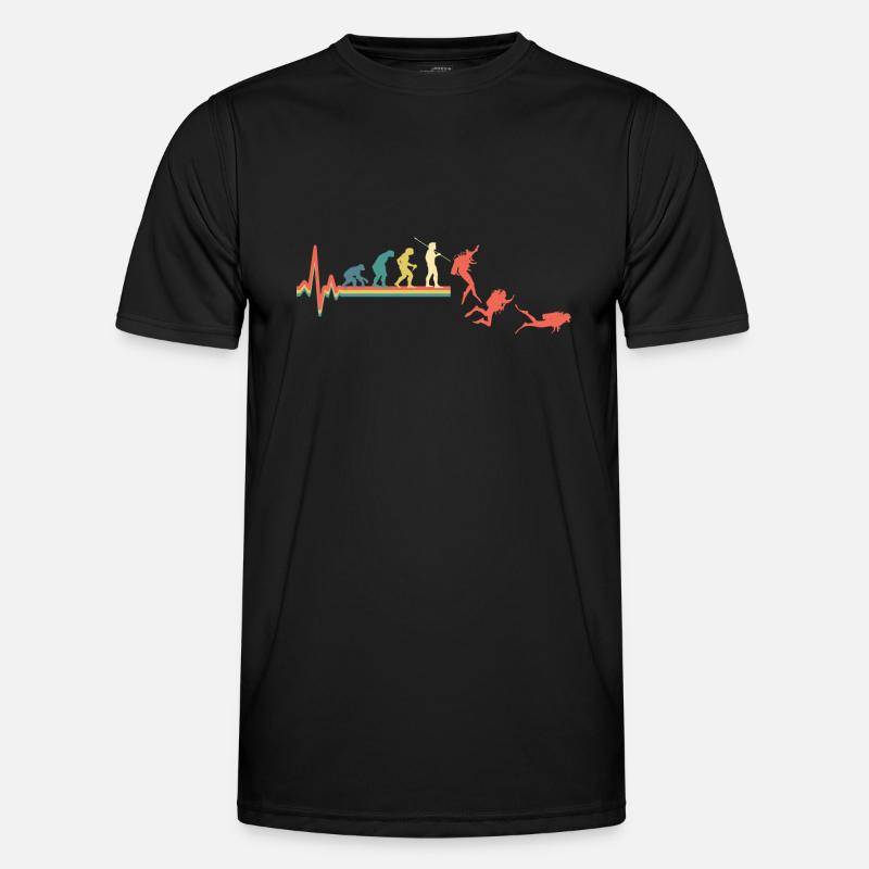 Taucher Tauchen Evolution Retro - Männer Funktions-T-Shirt - Schwarz