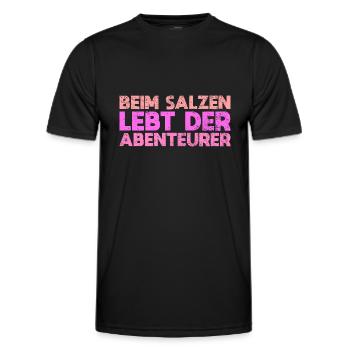 Beim Salzen Lebt Der Abenteurer - Männer Funktions-T-Shirt - Schwarz - Vorne - AI Model Male 178 dark (178cm)