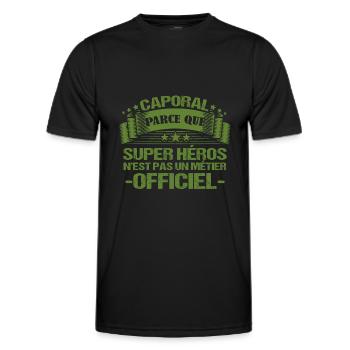 Caporal cadeau drôle militaire armée - T-shirt sport Homme - noir - Devant - AI Model Male 178 dark (178cm)