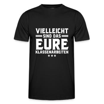 vielleicht sind das eure klassenarbeiten - Männer Funktions-T-Shirt - Schwarz - Vorne - AI Model Male 178 dark (178cm)