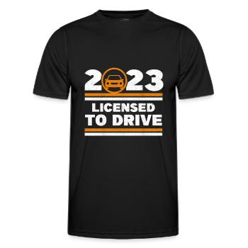 Licensed To Drive 2023 Drivers Permit Passed Teen - Men's Functional T-Shirt - black - Front - AI Model Male 178 dark (178cm)
