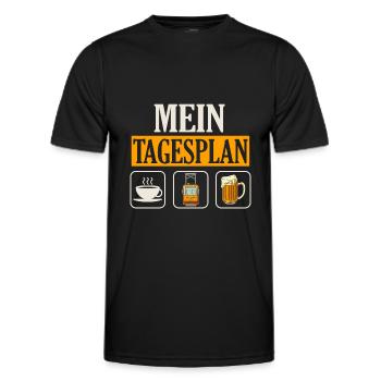 Straßenbahnfahrer mein Tagesplan Straßenbahn - Männer Funktions-T-Shirt - Schwarz - Vorne - AI Model Male 178 dark (178cm)