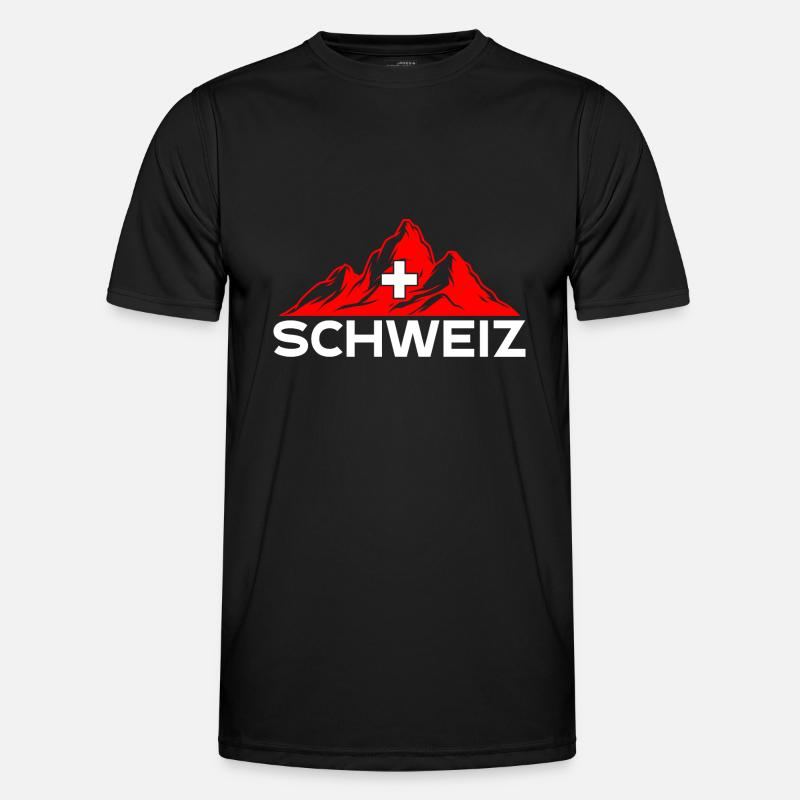 Schweizer Berge Männer Funktions-T-Shirt