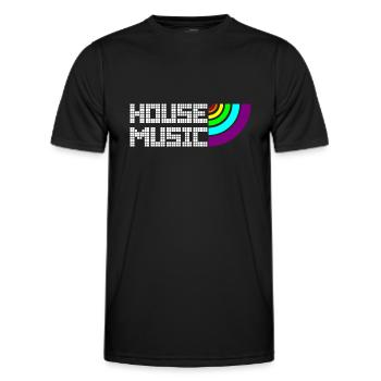 House Music LGBTQI+ Pixel Rainbow - Männer Funktions-T-Shirt - Schwarz - Vorne - AI Model Male 178 dark (178cm)