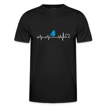 Heartbeat Voilier Skipper Skipper Shirt Cadeau - T-shirt sport Homme - noir - Devant - AI Model Male 178 dark (178cm)
