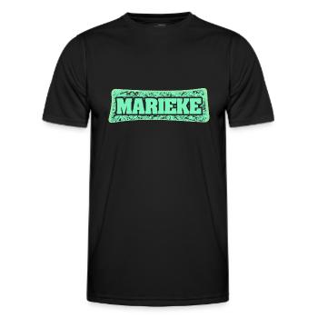 Nom de naissance : Marieke - T-shirt sport Homme - noir - Devant - AI Model Male 178 dark (178cm)