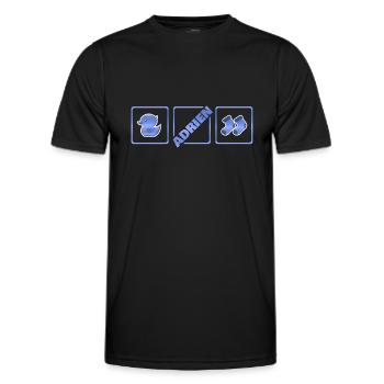 Adrien als Geburt - Männer Funktions-T-Shirt - Schwarz - Vorne - AI Model Male 178 dark (178cm)