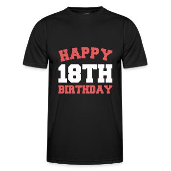 Happy 18th birthday - Men's Functional T-Shirt - black - Front - AI Model Male 178 dark (178cm)