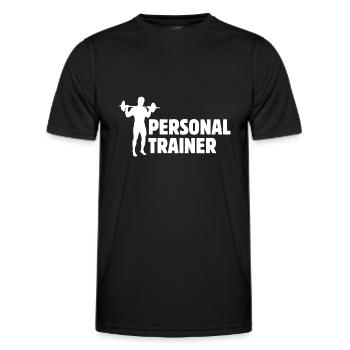 Personal Trainer Übung Fitnessstudio Workout Zerti - Männer Funktions-T-Shirt - Schwarz - Vorne - AI Model Male 178 dark (178cm)