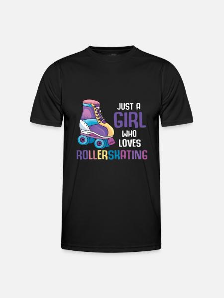 Rollerblading girl skater inline skating - Men's Functional T-Shirt - black