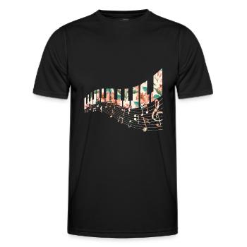 Piano Keys Blume Keyboard Player Music Teacher - Men's Functional T-Shirt - black - Front - AI Model Male 178 dark (178cm)
