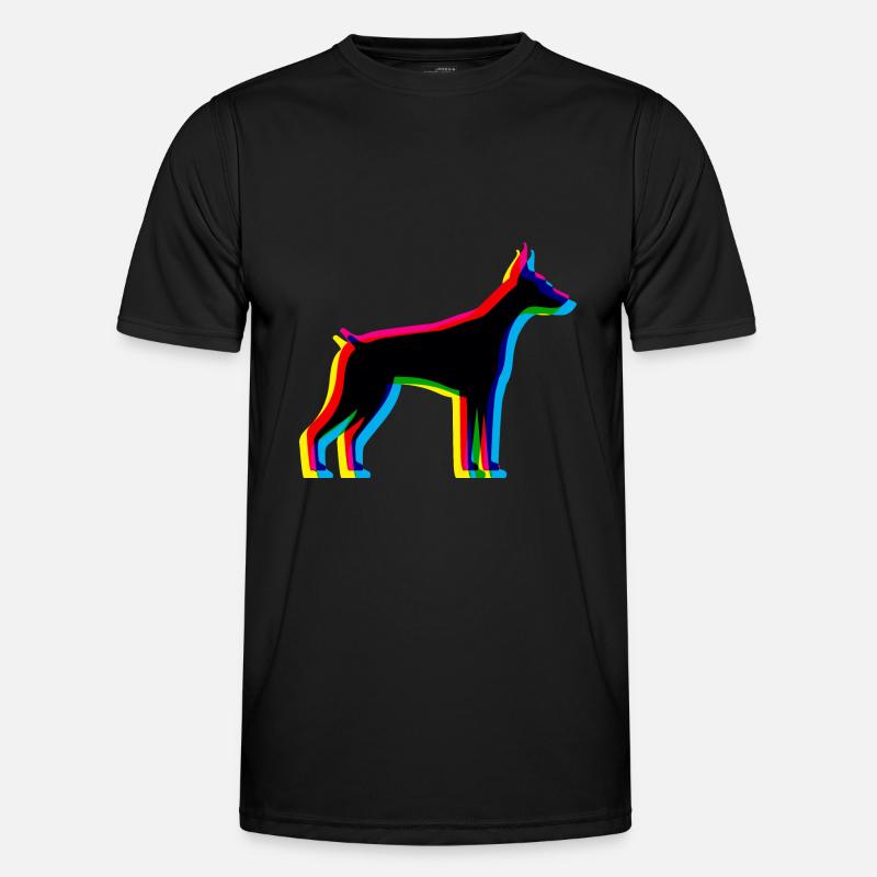 CMYK Dobermann - Männer Funktions-T-Shirt - Schwarz