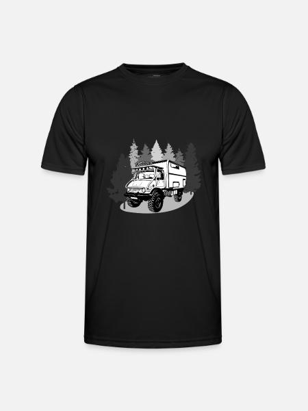Camping - Unimog - Aventure - Oldtimer - T-shirt sport Homme - noir