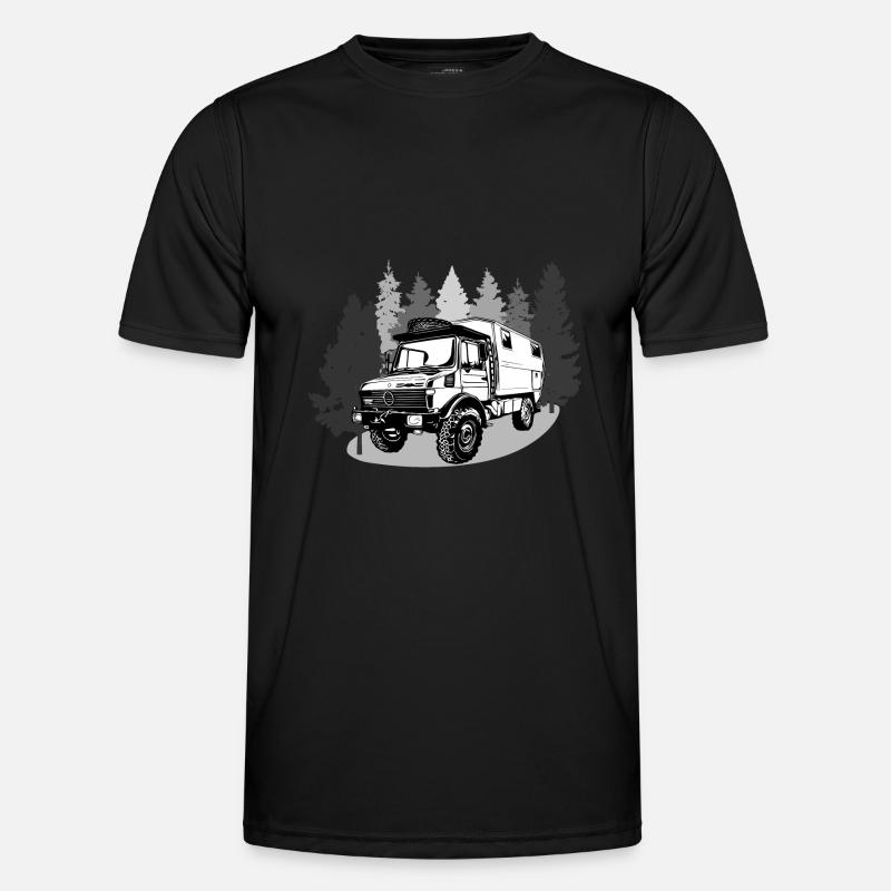 Camping - Unimog - Adventure - Oldtimer - Men's Functional T-Shirt - black