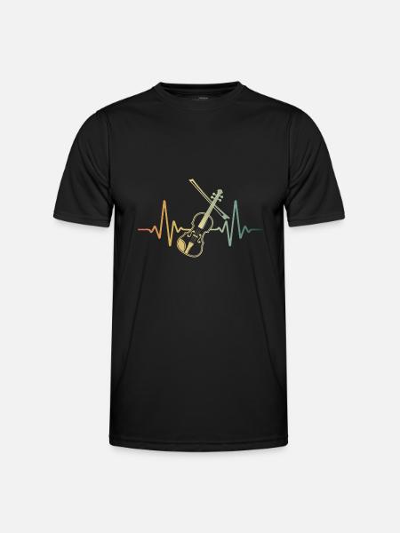 Violon Heartbeat Retro Violoniste - T-shirt sport Homme - noir