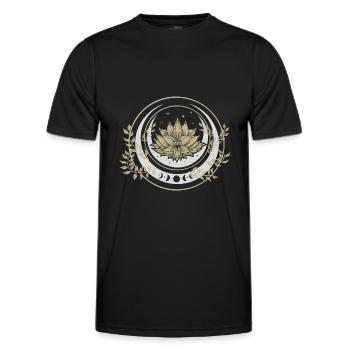 Moon Lotus Flower - Men's Functional T-Shirt - black - Front - AI Model Male 178 dark (178cm)