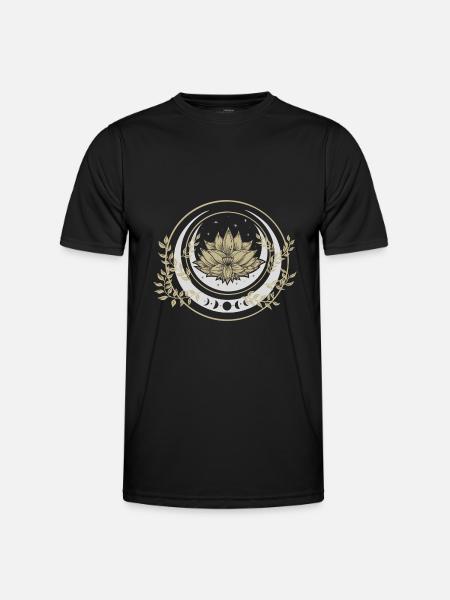 Moon Lotus Flower - Men's Functional T-Shirt - black