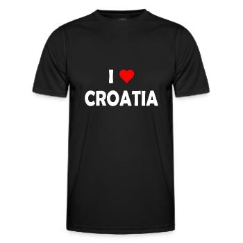 J’aime la Croatie - Kroatien - Zagreb - T-shirt sport Homme - noir - Devant - AI Model Male 178 dark (178cm)