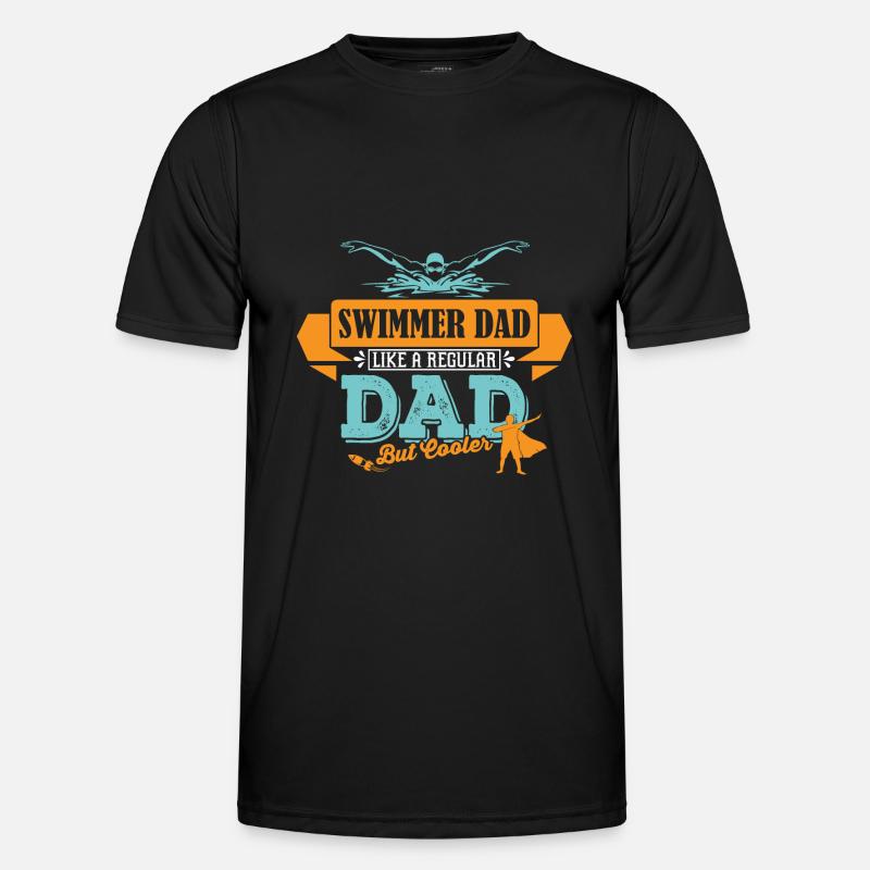 Schwimmer Vater cooler Papa Männer Funktions-T-Shirt