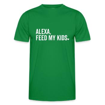 Alexa füttern meine Kinder - Männer Funktions-T-Shirt - Kelly Green - Vorne - AI Model Male 178 dark (178cm)