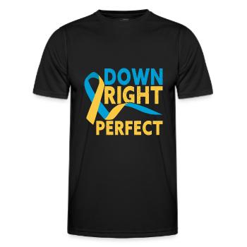 Down Right Perfect T21 Sensibilisation au syndrome de Down - T-shirt sport Homme - noir - Devant - AI Model Male 178 dark (178cm)
