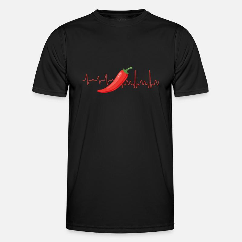 Chilischote - Männer Funktions-T-Shirt - Schwarz