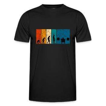 Musculation Bodybuilder GYM Evolution Rétro - T-shirt sport Homme - noir - Devant - AI Model Male 178 dark (178cm)